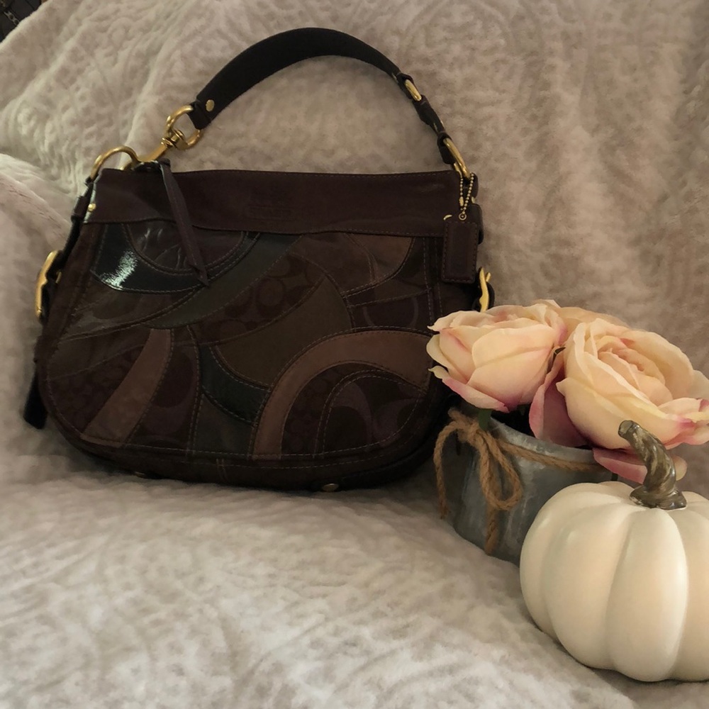 Beautiful vintage Coach bag brown 12x10x4 well loved